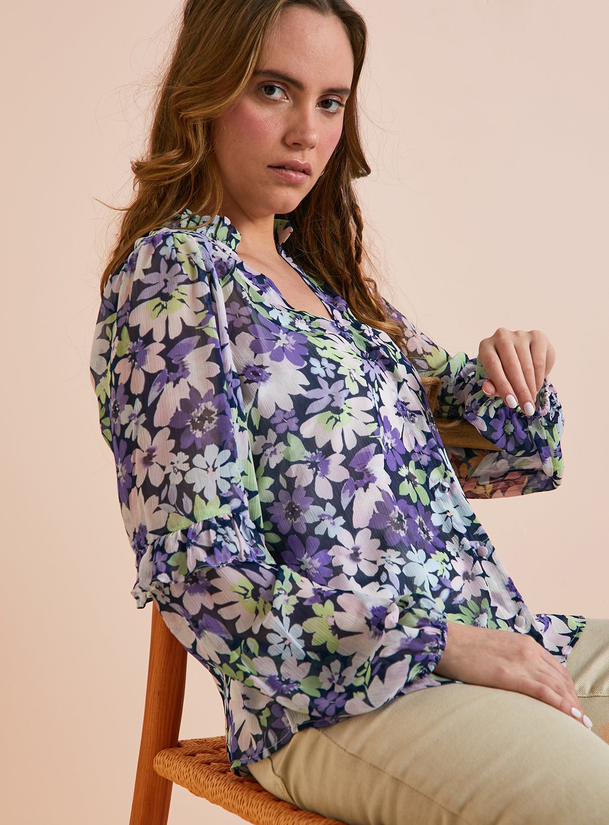 Everbelle Floral Bloom Chiffon Blouse 10 - Image 2 thumbnail